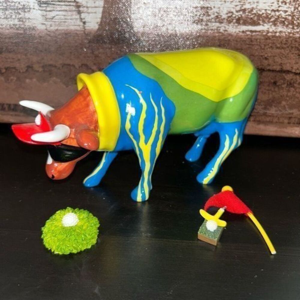 Cow Parade For cow golf theme multi color 6”x4” no accessories